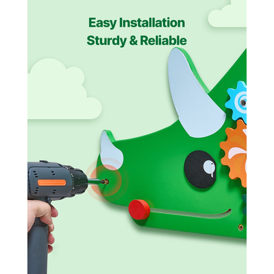 Πάνελ τοίχου δραστηριοτήτων με δεινόσαυρους VEVOR, πάνελ τοίχου με αισθητηριακές δραστηριότητες και 11 δραστηριότητες