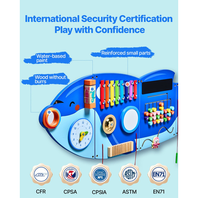 Τοίχος Δραστηριοτήτων VEVOR Orca, Πάνελ Δραστηριοτήτων με 12 Αισθητηριακές Πάνελ Δραστηριοτήτων