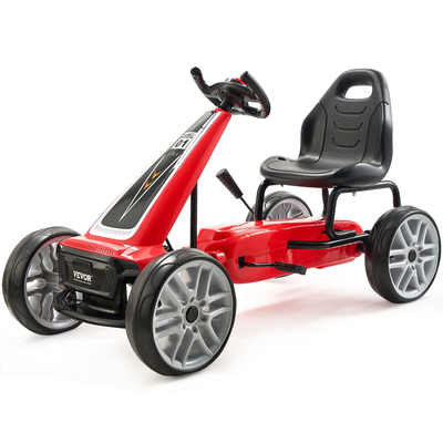 VEVOR Go Kart 4 τροχών με πεντάλ για παιδιά, ρυθμιζόμενο κάθισμα, χειρόφρενο, κόκκινο