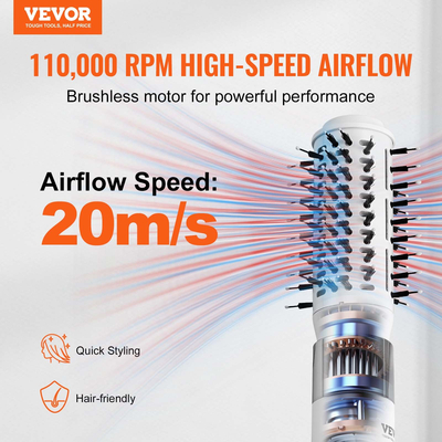 VEVOR Βούρτσα πιστολάκι μαλλιών Ionic Hot Air Styler με 2 βούρτσες για στέγνωμα όγκου