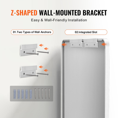 Τετράγωνος καθρέφτης τοίχου VEVOR Καθρέφτης 22" x 30" με πλαίσιο από κράμα αλουμινίου