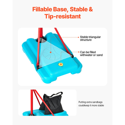 VEVOR Kids Basketball Hoop Ρυθμιζόμενο Ύψος φορητό γήπεδο μπάσκετ για παιδιά