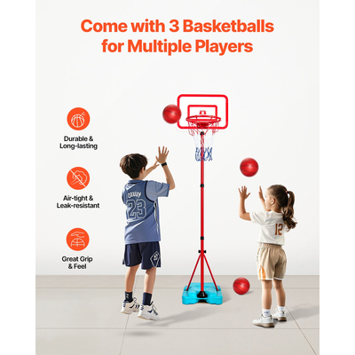 VEVOR Kids Basketball Hoop Ρυθμιζόμενο Ύψος φορητό γήπεδο μπάσκετ για παιδιά