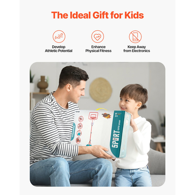 VEVOR Kids Basketball Hoop Ρυθμιζόμενο Ύψος φορητό γήπεδο μπάσκετ για παιδιά