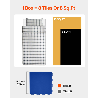 Σετ δαπέδου γυμναστικής 8 τμχ Πλακάκια από καουτσούκ PP Puzzle Interlocking Blue