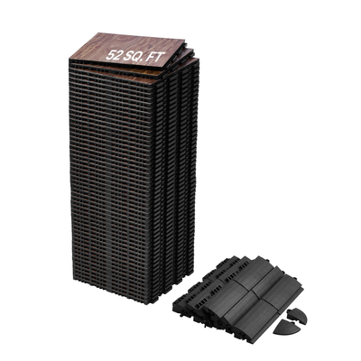 Σετ δαπέδου γυμναστικής 52 ΤΕΜ. Interlocking PP+PVC Puzzle Rubber Tiles
