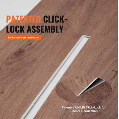 VEVOR Πλακάκια δαπέδου Interlocking Vinyl 1220 X 185 mm, 10 πλακάκια πάχους 5,5 mm που κουμπώνουν μαζί, DIY δάπεδο με κόκκους ξύλου βαθύ καφέ για κουζίνα, τραπεζαρία, υπνοδωμάτια και μπάνια, Εύκολη διακόσμηση σπιτιού