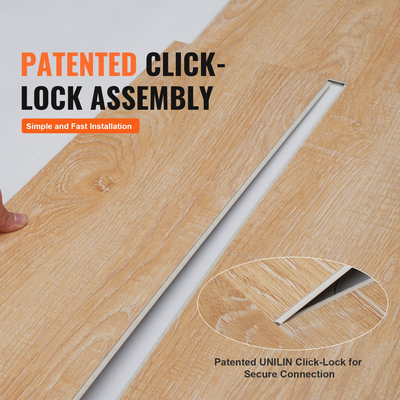 VEVOR Πλακάκια δαπέδου Interlocking Vinyl 1220 X 185 mm, 10 πλακάκια πάχους 5,5 mm που κουμπώνουν μαζί, δάπεδο DIY με κόκκους από φυσικό ξύλο για κουζίνα, τραπεζαρία, υπνοδωμάτια και μπάνια, εύκολο για διακόσμηση σπιτιού