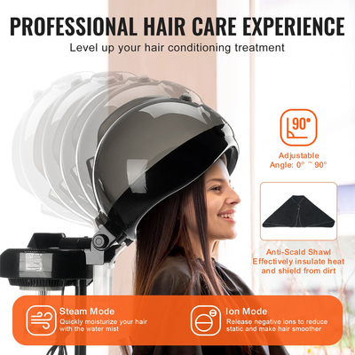 VEVOR Professional Hair Steamer 11,81 ιντσών Hooded Ionic Hair Steamer with 2 Mode