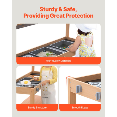 VEVOR Wooden Mud Kitchen Outdoor Toy Play Σετ κουζίνας για παιδιά Pretend Playset