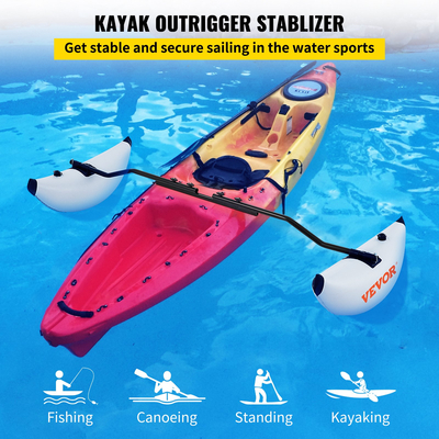 VEVOR Kayak Outrigger Stabilizer, 2 ΤΕΜ, PVC Φουσκωτό Πλωτήρα Outrigger με ράβδο Sidekick Arms, Standing Float Stabilizer System Kit για καγιάκ, κανό, ψαροκάικα