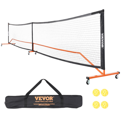 Σετ διχτυών VEVOR Pickleball, φορητό σύστημα Pickleball ρυθμιζόμενου μεγέθους 22 FT με τσάντα μεταφοράς, μπάλες και ρόδες, σταθερό μεταλλικό πλαίσιο ανθεκτικό στις καιρικές συνθήκες και ισχυρό δίχτυ PE, για υπαίθριο δρόμο πίσω αυλής
