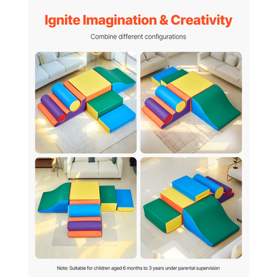 VEVOR Climbing Toys 7 τεμάχια, μπλοκ αναρρίχησης αφρού για νήπια και παιδιά προσχολικής ηλικίας