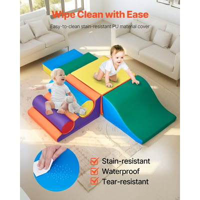 VEVOR Climbing Toys 7 τεμάχια, μπλοκ αναρρίχησης αφρού για νήπια και παιδιά προσχολικής ηλικίας