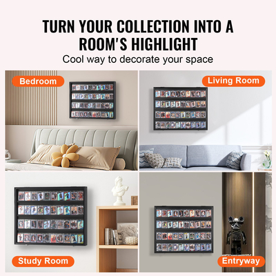 Θήκη οθόνης για αθλητικές κάρτες VEVOR 36, 30,5x24,3x2,1 ίντσες, Πλαίσιο προβολής κάρτας μπέιζμπολ με 98% προστασία από την υπεριώδη ακτινοβολία Clear View γυαλί υπολογιστή, ντουλάπι τοίχου που κλειδώνει για εμπορική κάρτα μπάσκετ χόκεϊ ποδοσφαίρου