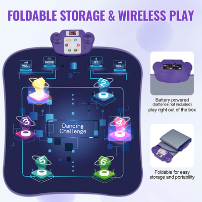 VEVOR Dance Mat for Kids Dance Pad Toy με ασύρματο Bluetooth Δώρο για 3+ κορίτσια