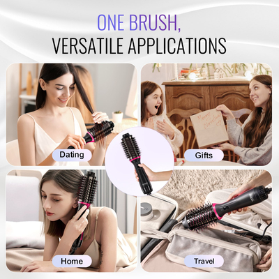 VEVOR Hair Blow Dryer Brush Ionic Hair Styler Volumizer with 65mm Oval Barrel