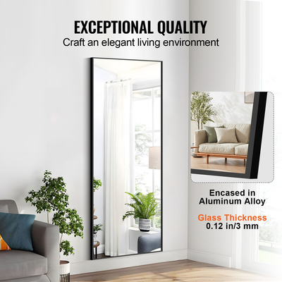 VEVOR Ολόσωμος καθρέφτης δαπέδου 71&#039;&#039; x 31&#039;&#039; Ελεύθερος όρθιος τοίχος Tempered