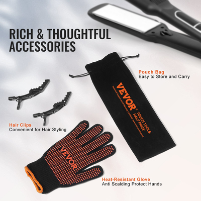 Ισιωτικό μαλλιών VEVOR 1,5 ιντσών επίπεδο σίδηρο από τιτάνιο & επίπεδο θερμοκρασίας αρνητικών ιόντων 25