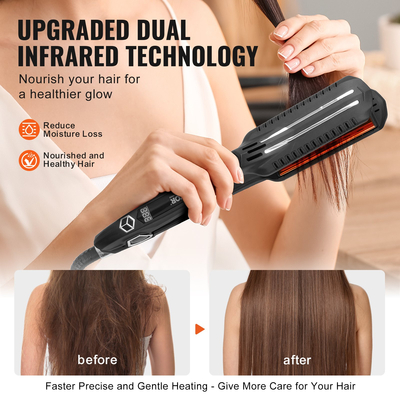 VEVOR ισιωτικό μαλλιών 1,5" Titanium Flat Iron Dual Infrared Tech Επίπεδο θερμοκρασίας 19