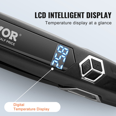 VEVOR ισιωτικό μαλλιών 1,5" Titanium Flat Iron Dual Infrared Tech Επίπεδο θερμοκρασίας 19