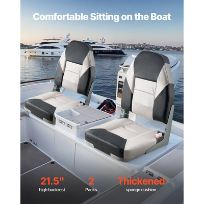 Πτυσσόμενο Μαξιλάρι Σφουγγάρι για Κάθισμα Σκάφους VEVOR Ψηλή πλάτη Πτυσσόμενη