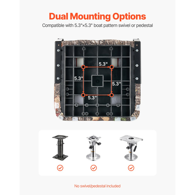 VEVOR Boat Seat High Backrest Πτυσσόμενο Κάθισμα Σκάφους Σφουγγάρι Καμουφλάζ