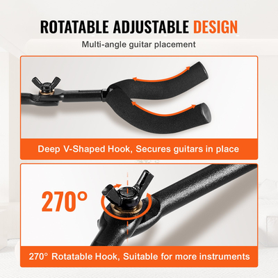 Βάση κιθάρας VEVOR 5-Space επιτοίχια αναδιπλούμενη ράφι που συγκρατεί έως 5 κιθάρες