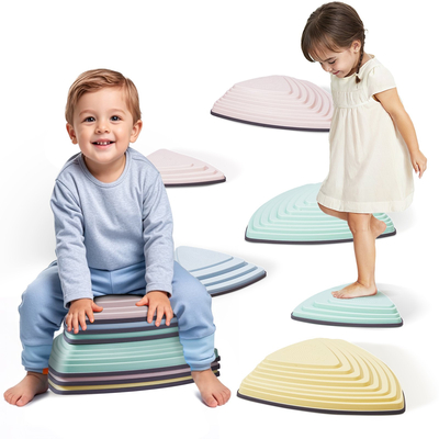 VEVOR Kids Balance Steping Stones Γήπεδο αισθητηριακών εμποδίων 6 ΤΕΜ. Εσωτερικός εξωτερικός χώρος