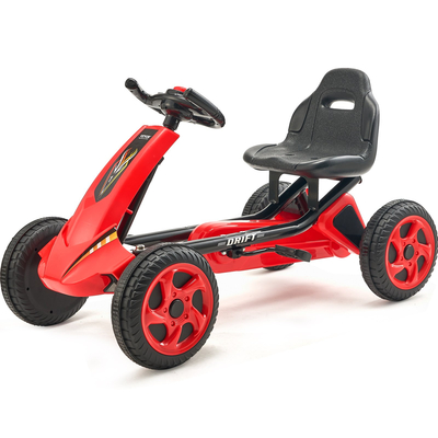 VEVOR Go Kart 4 τροχών με πεντάλ για παιδιά ηλικίας 3-8 ετών με ρυθμιζόμενο κάθισμα, κόκκινο