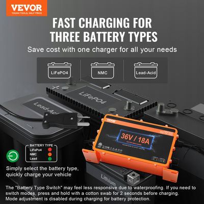 VEVOR 36 Volt 18 AMP Cart Golf φορτιστής μπαταρίας για Club Car EZGO Yamaha Crowfoot