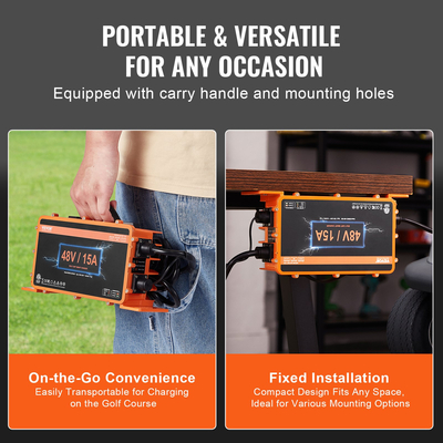 Έξυπνος φορτιστής μπαταρίας VEVOR 48 Volt 15 AMP Cart Golf για Yamaha G29 Plug IP67