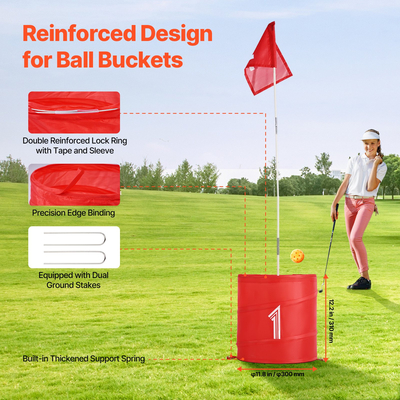 VEVOR Backyard Golf Game 6 Hole Portable Bucket Game Golf για παιδιά και ενήλικες