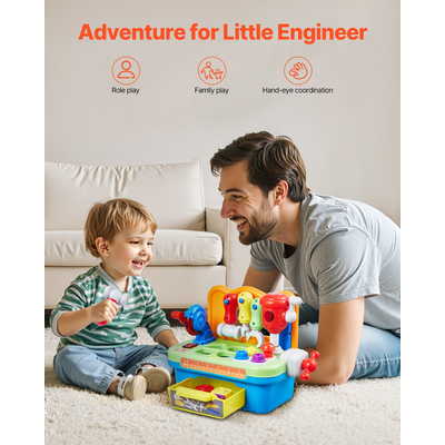 VEVOR Μουσικός Πάγκος Εργασίας για Μικρό Παιχνίδι 2 ετών+ Πάγκος εργασίας Μουσικής Εκμάθησης