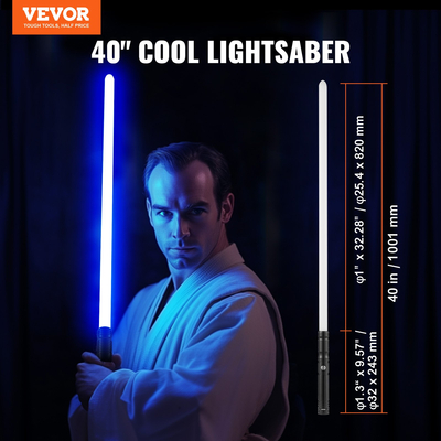 VEVOR Lightsaber 12 RGB Χρώματα 16 Ήχοι Επαναφορτιζόμενο 40" Dueling Light Saber
