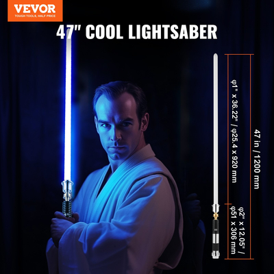 VEVOR Lightsaber 12 RGB Χρώματα 16 Λειτουργία Ήχων Επαναφορτιζόμενη Dueling Light Saber