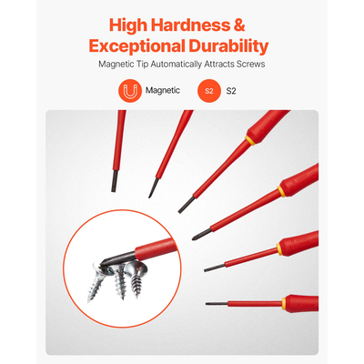 VEVOR Σετ μονωτικό κατσαβίδι 6 τεμαχίων μονωτικό σετ εργαλείων για ηλεκτρολόγους