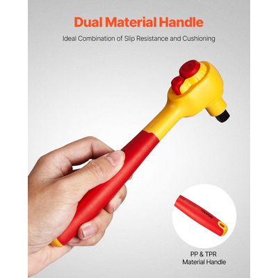 VEVOR Insulated Socket Set 16-Pece Insulated Socket Tool with T-Handle Wrench