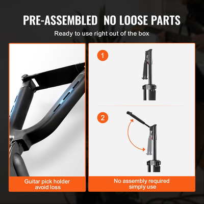 Βάση κιθάρας VEVOR Τρίποδος Πτυσσόμενη στο δάπεδο 35,4-47,2 σε ρυθμιζόμενο ύψος
