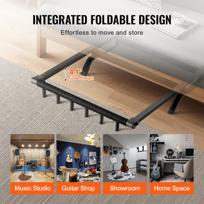 VEVOR 5-Space βάση κιθάρας στο δάπεδο-όρθιο πτυσσόμενο ράφι που συγκρατεί έως και 5 κιθάρες