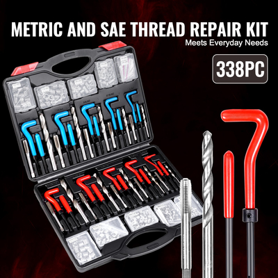 VEVOR Helicoil Thread Repair Kit 338 Piece SAE και Metric Rethreading Tool Kit