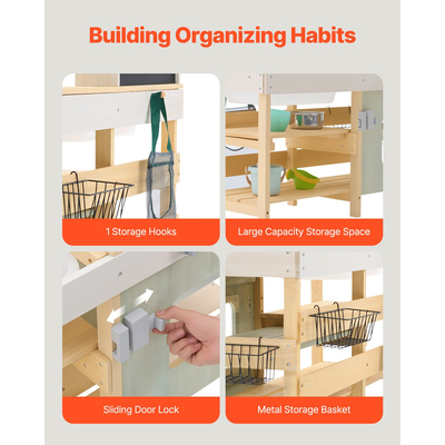 VEVOR Wooden Mud Kitchen Outdoor Toy Play Σετ κουζίνας για παιδιά Pretend Playset