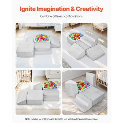 VEVOR Παιχνίδια αναρρίχησης 5 τεμαχίων αφρού αναρρίχησης με λάκκο για νήπια