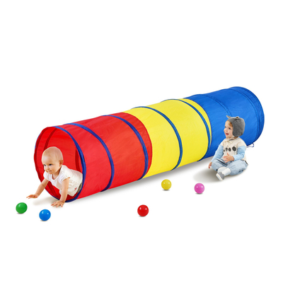 VEVOR Kids Play Tunnel Tent για νήπια, Πολύχρωμο Pop Up Crawl Tunnel Toy για μωρό ή κατοικίδιο, Πτυσσόμενο δώρο για αγόρι και κορίτσι Play Tunnel Indoor and Outdoor παιχνίδι Κόκκινο/Κίτρινο/Μπλε Πολύχρωμο