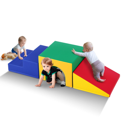 VEVOR Single Tunnel Climber, Toddler Playset, Foam Climbing Blocks για νήπια, Kids Tunnel Maze με σκάλες και ράμπα, Εσωτερικός χώρος για νήπια και παιδιά προσχολικής ηλικίας Εύκολος καθαρισμός, 3 τεμ (Ποικίλα)