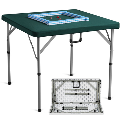 Τραπέζι VEVOR Mahjong με σετ πλακιδίων Mahjong, Πτυσσόμενο στη μέση Τραπέζι με κάρτες 4 παικτών με πλακάκια Majiang 144 τμχ και 3 ζάρια, φορητό διπλό πτυσσόμενο τραπέζι ντόμινο με πράσινο επιτραπέζιο επιτραπέζιο ανθεκτικό στη φθορά και λαβή μεταφοράς