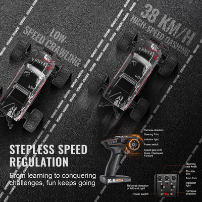 VEVOR Remote Control Car 1:10 Scale Kids RC Car All Terrain 4WD Off-Road