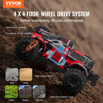 VEVOR Remote Control Car 1:18 Scale Kids RC Car All Terrain 4WD Off-Road
