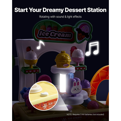 Παιδικό καρότσι παγωτού VEVOR, παιχνίδι προσποίησης, κατάστημα παγωτού για παιδιά ηλικίας 3+ ετών