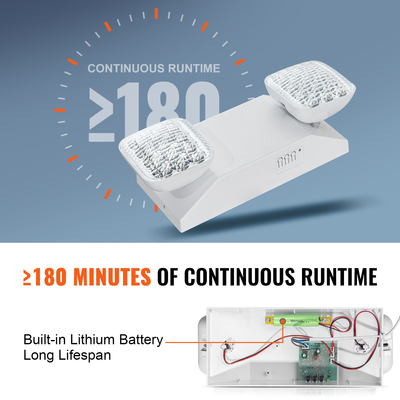 VEVOR 6 υπολογιστές Εμπορικό φως έκτακτης ανάγκης LED Εξόδου φωτιστικά εφεδρική μπαταρία